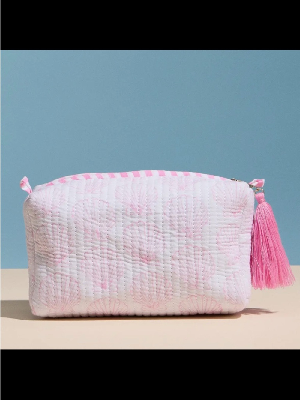 🆕🐚PINK SHELL COTTON GAUZE MAKE UP BAG